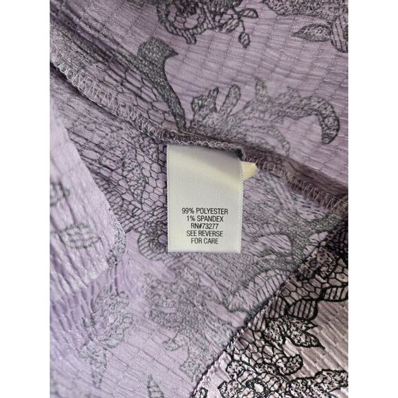 Apt 9 XL Purple Floral Y2k Babydoll Top Romantic Boho Whimsigoth Fairy Cottage - Picture 5 of 8